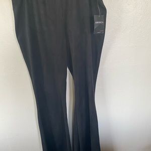Black Faux suede forever 21 flare pants